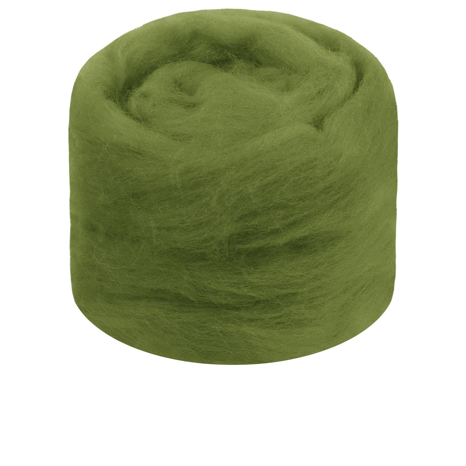 JeogYong Needle Felting Wool, 1.76oz Wool Roving Chunky Wool Yarn, Olive Green Wool Roving Yarn for Needle Felting, Wet Felting, Felting Projects, DIY Crafts