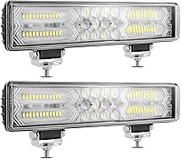 Vista 1 de 2 luces LED de barra de 12 pulgadas con lente 4D, haz combinado de foco e inundación, luz de trabajo LED de 180 W, 60,000 lúmenes, luz antiniebla