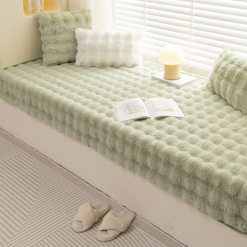 Tapis en peluche matcha pour rechauffer l'ambiance d'une chambre