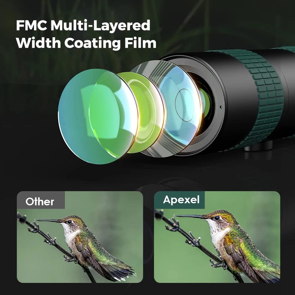 Monocular Compacto y Potente con súper Zoom, teleobjetivo para teléfono móvil, monóculo para Accesorios de Camping