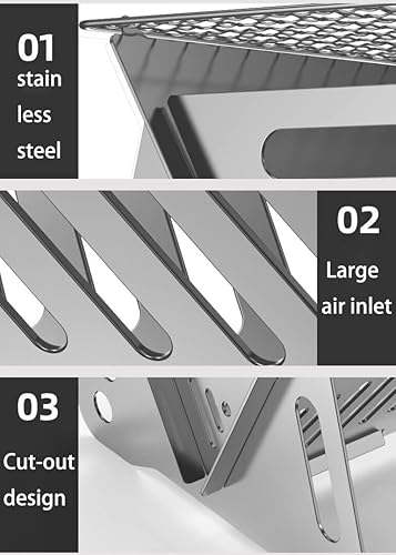 Miniatura 6 de Juego de utensilios de cocina para campamento, 10 piezas de utensilios para 3 personas, sartén de acero inoxidable, olla, hervidor, estante para
