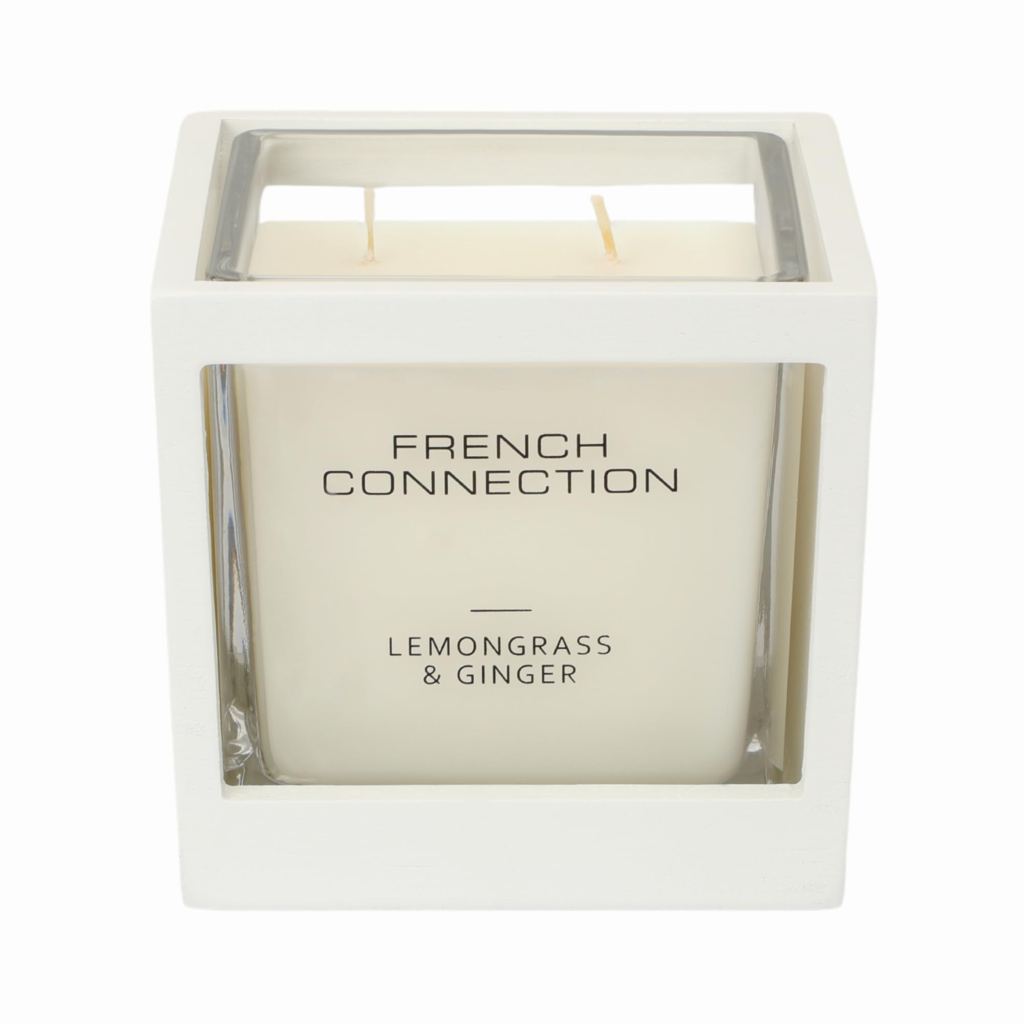 French Connection Collection de bougies parfumées en bois | Élégant support réutilisable | Longue durée de combustion | Bougies cadeau (citronnelle et gingembre)