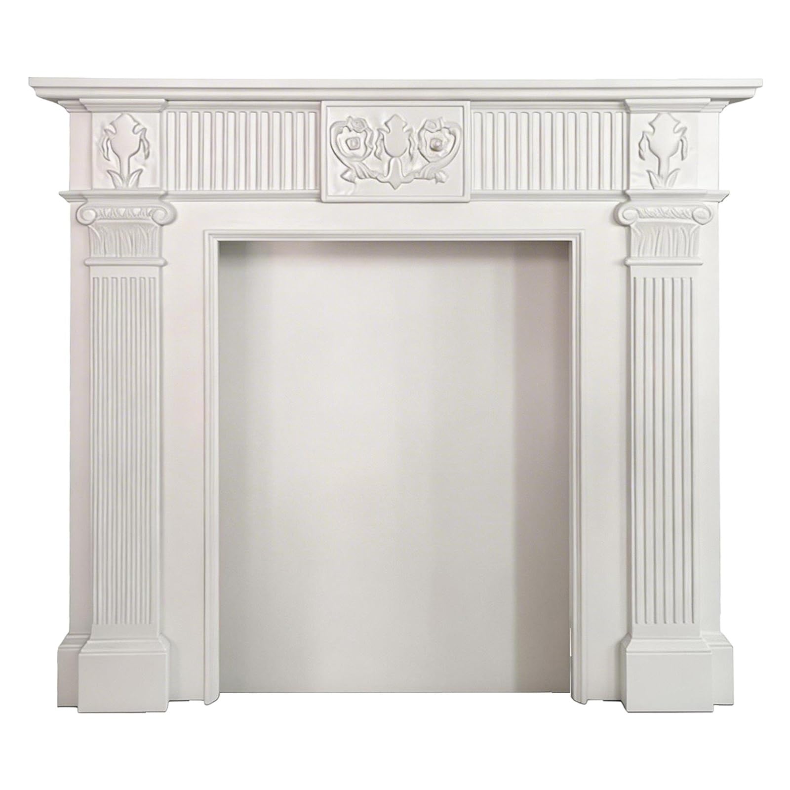 Mantels Surrounds White Birch Wood Fireplace Mantel Surround Traditional Ornate Decorative Frame Decorated Frame(Small)