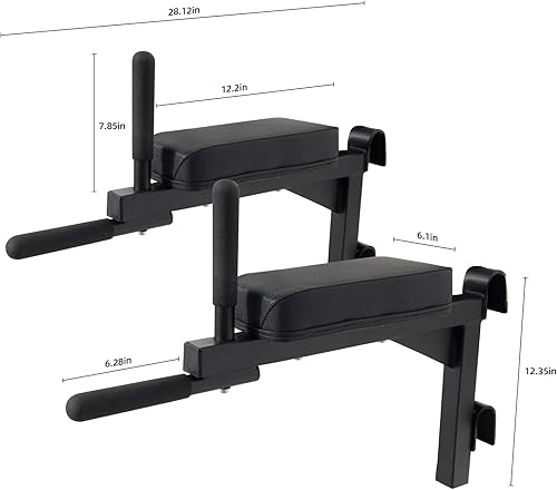 Miniatura 5 de Swedish Ladder Dip Bar Attachment, Fits TS003A Ladder, Wood Stall Bar for School, Physical Therapy and Gymnastics, Multi-grip