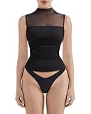 Women Sexy Mesh Sheer Crop Tank Tops Sleeveless Ruched Going Out Tops