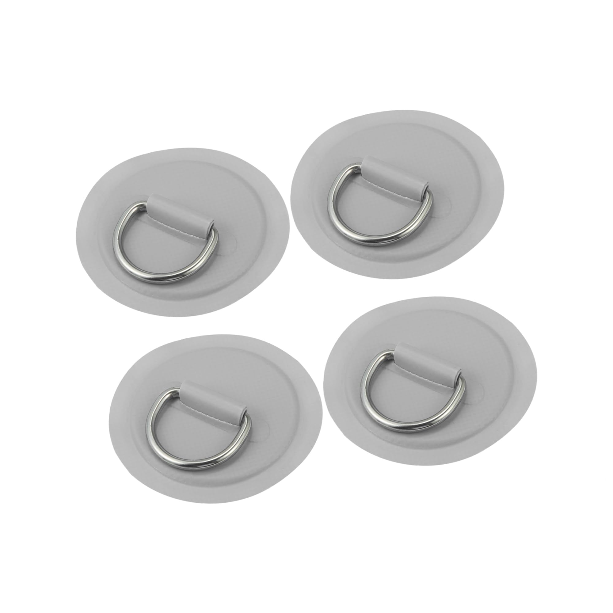 A ABSOPRO 4pcs 11cm Gray D Ring Patch Pad PVC Stainless Steel for Surfboard Item Replacement