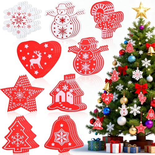 Ruryxel 36 Stück Holz Weihnachten Deko, Weihnachtsbaumschmuck,...