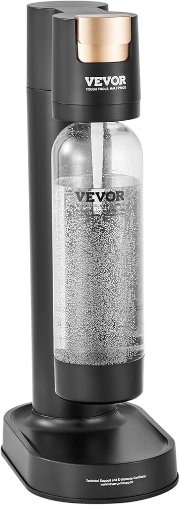 VEVOR Sparkling Water Maker, Soda Maker Machine for Home Carbonating,  Seltzer Water Starter Kit with BPA free 1L PET Bottle, Compatible with  Mainstream Screw-in 60L CO2 Cylinder(NOT Included), Black : Amazon.co.uk:  Home