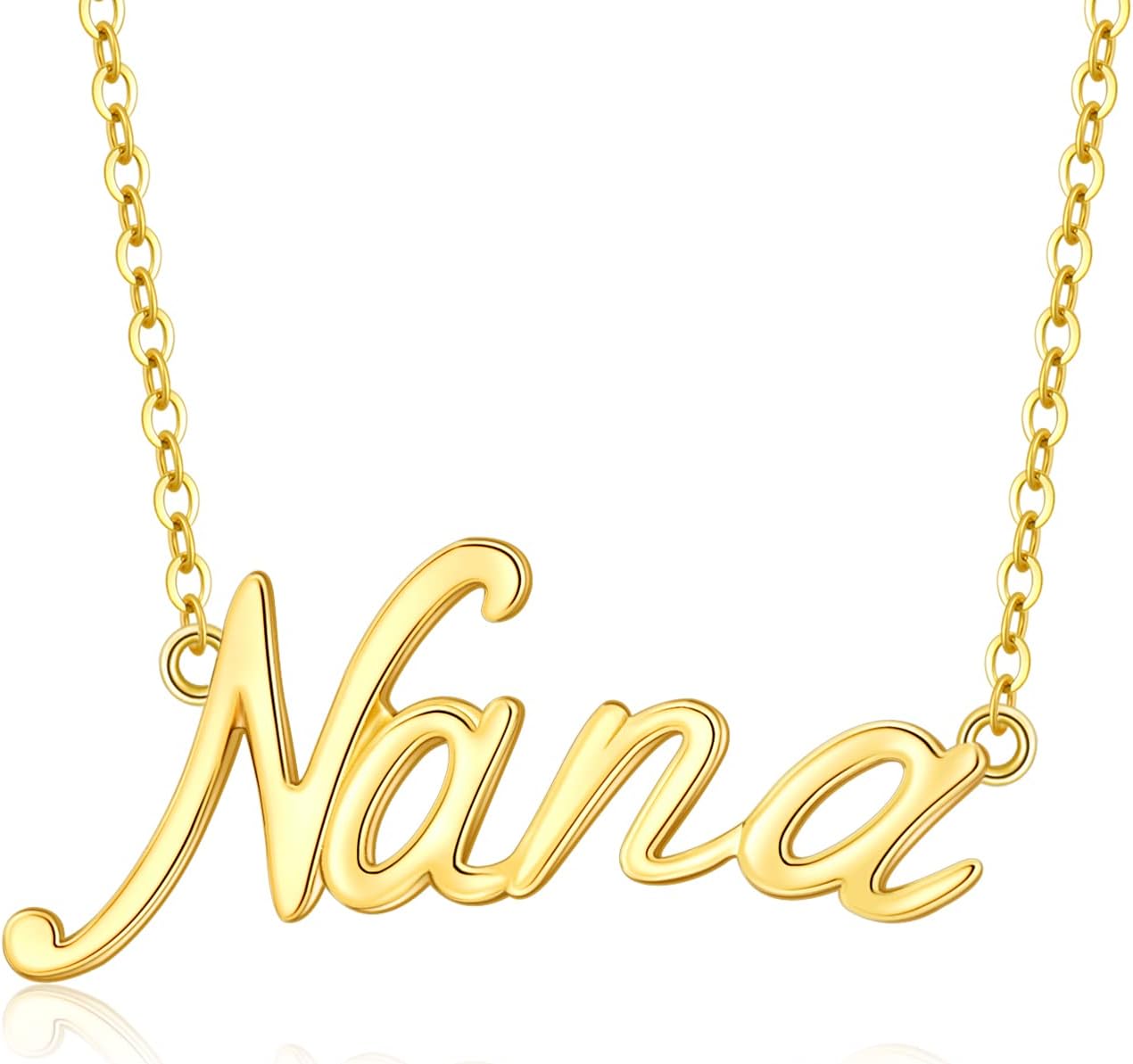 SISGEM Mother's Day Gifts for Grandma Solid 14K Gold Nana Necklace Real Gold Grandma Pendant Necklace for Women Birthday Anniversary Mother’s Day Gifts Mother, Grandma