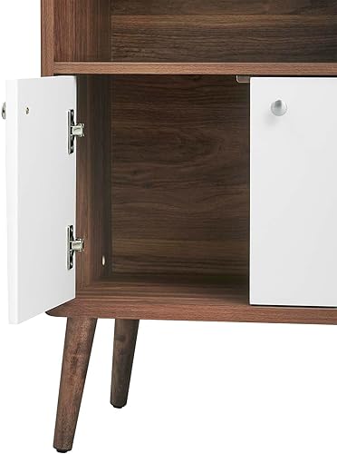 Miniatura 5 de Modway EEI-6230-WAL-WHI - Estantería con vitrina, color blanco nogal