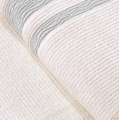 Luxury 4-Piece Turkish Cotton Bath Towel Set - Xl (30X56), Soft, Absorbent, Fast-Drying, Durable, Stylish Beige/Green Bathroom Towels, Luxury Spa & Hotel Quality, Home Essential #TOP3