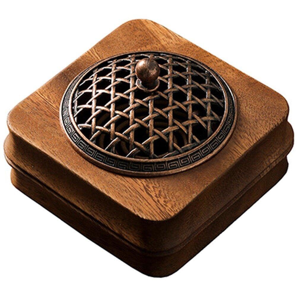 Porte-encens en bois de noyer naturel haut de gamme et vintage