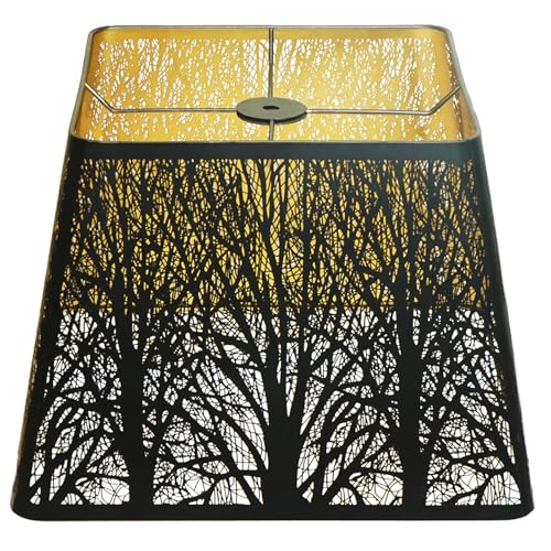 Medium Square Lamp Shades, ALUCSET Metal Lampshade with Pattern of