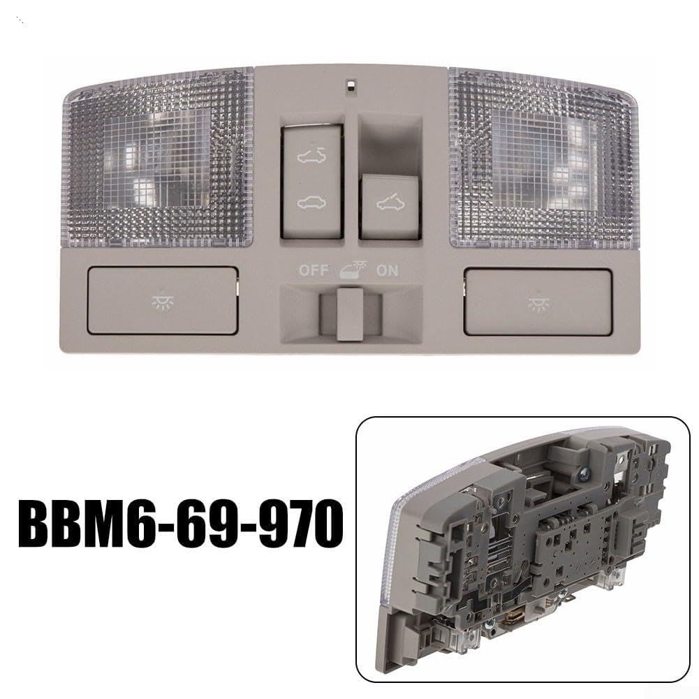 Console Lamp Light with Sunroof Switch for 3 2010-2013, Interior Roof Light Replacement, Direct Fit and Play, OEM BBM6-69-970 Gray