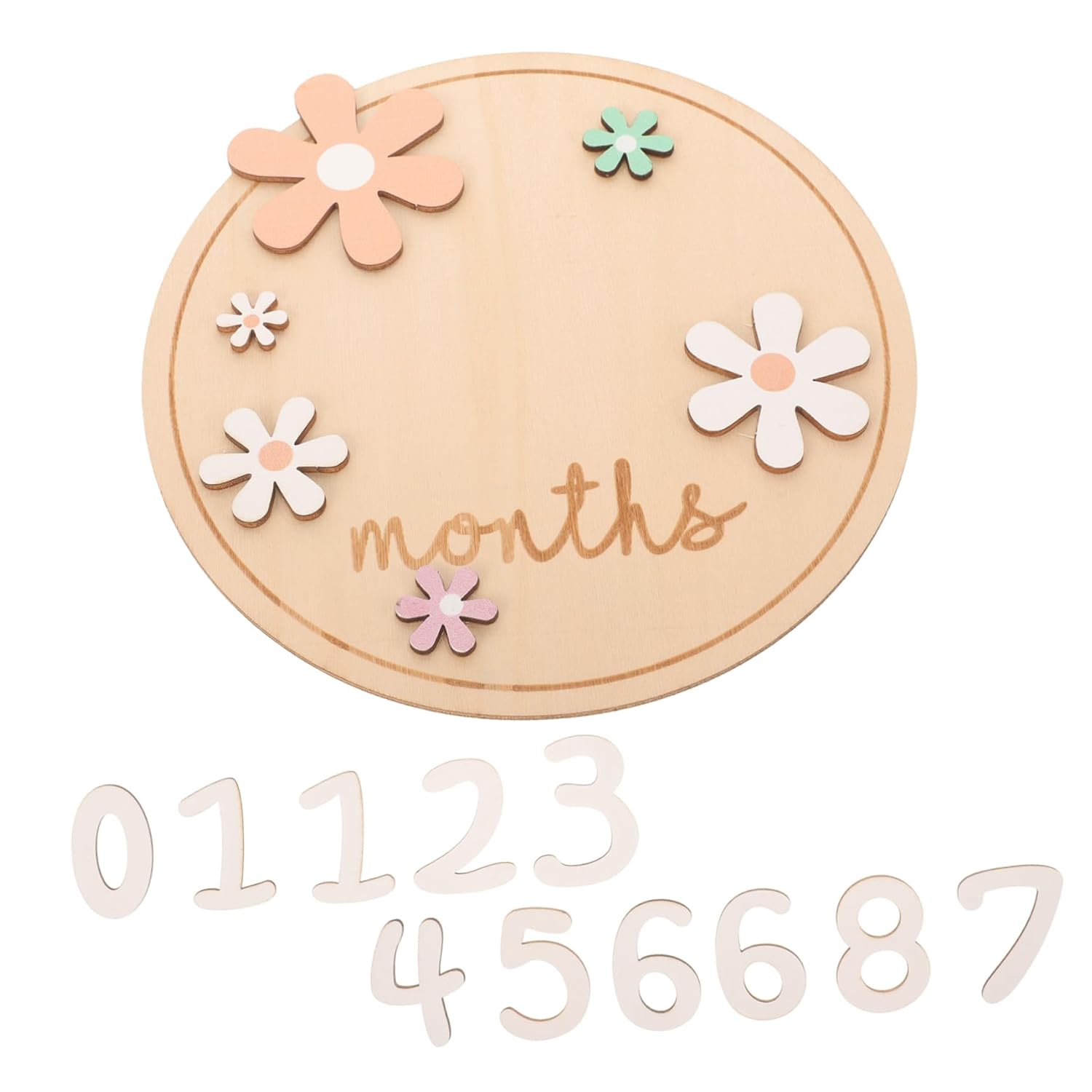 1 Set Newborn Milestone Signs Wooden Monthly Announcement Cards for Boy Girl for Showers Photography Boxed