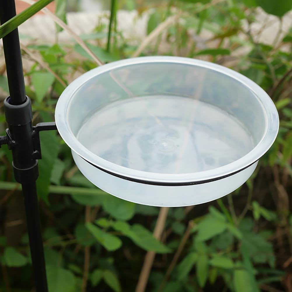 GSHLLO 4 cuencos de agua de plástico para pájaros, bandeja de repuesto para comedero de pájaros, cuenco redondo para comedero de pájaros, plato de agua para alimentación de pájaros, plato de estación
