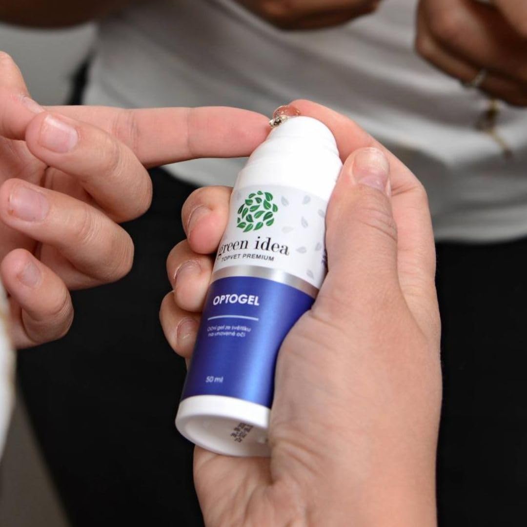 Green idea - Gel Contorno Occhi Rinfrescante - OPTOGEL - con Euphralia, Agrimonia e Pantenolo - Occhi Stanchi e Secchi - Occhi irritati e stressati - Crema palpebrale - 50 ml
