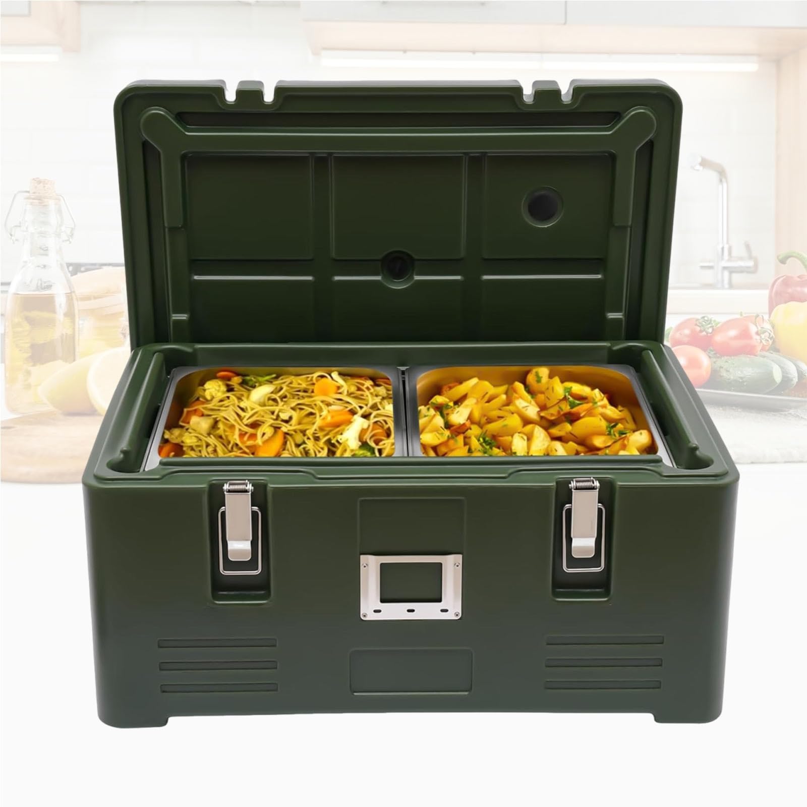 Contenedor Térmico Alimentos Caja Transportadora De Alimentos, Contenedor Caliente Y Frío, Gran Capacidad Alimentos, Caja Térmica Profesional Para Catering Y Delivery(2 pans)