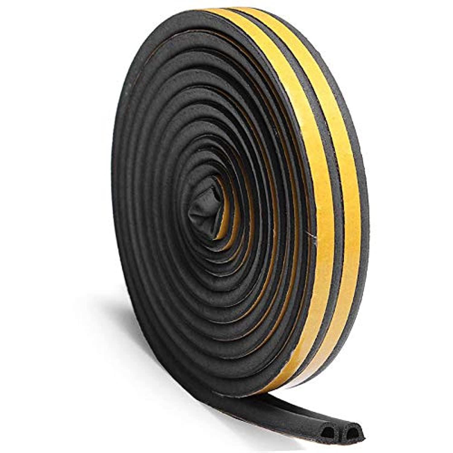 Tjackson Foam Seal Strip,Soundproof and dustproof strip,Self Adhesive,Self Adhesive D Type Doors Window Foam Seal Strip Soundproofing Anti-Collision Rubber Seal