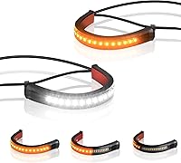Vista 1 de QUASCO Tira de luces direccionales para motocicleta, intermitentes LED universales flexibles de 12V compatibles con Harley Cafe Racer, moto de doble