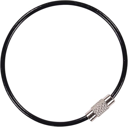 Miniatura 6 de Ergodyne Arsenal 5719 - Llavero de cable de alambre, paquete de 10, color negro