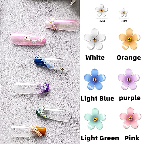 Mixed Flower Nail Art Charms And Metal Caviar Beads, Flywindy 3D Light Change Flower Nail Rhinestone Nail Decals Stickers Gold Silver Nail Ball Beads For Diy Decoration Nail Craft Accessories #TOP4