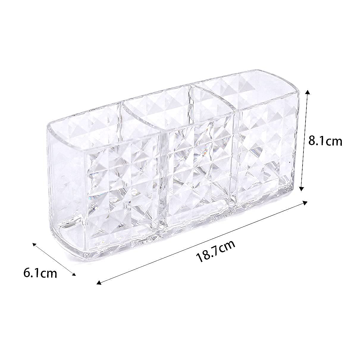 Transparenter Acryl Make-up-Organizer Mit 4 Fächern & Staubschutz – 27,9 X 8,9 X 21,6 Cm, Für Pinsel & Kosmetik