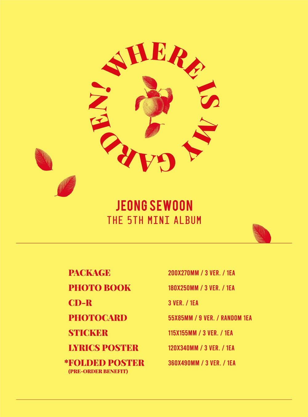 JEONG SE WOON - Where is my Garden! 5. mini album (wersja 3)