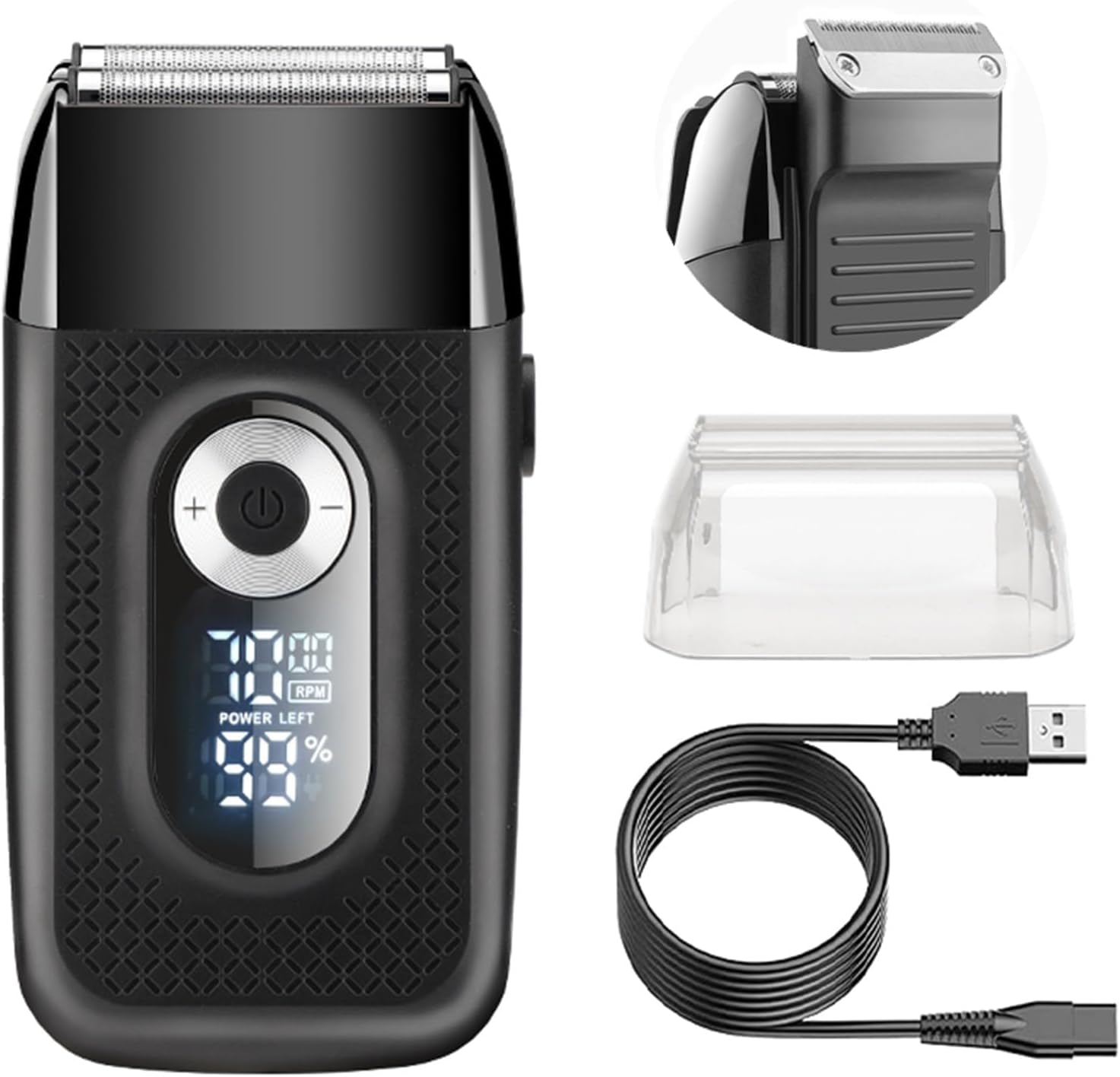 Electric Foil Shavers for Men, Cordless Rechargeable Bald Shaver Adjustable Speed Men's Electric Razor Electric Shaver and Trimmer Waterproof Shaver Multi-Speed Shaver for Face and Chin
