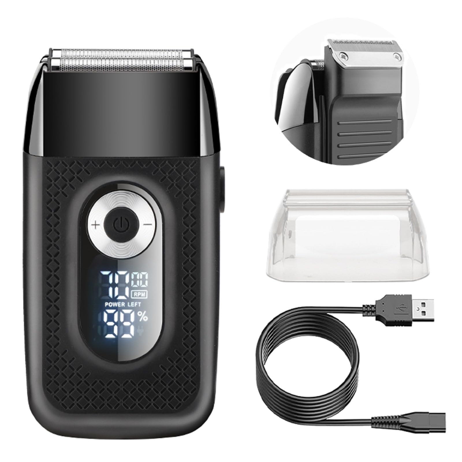 NALACALElectric Foil Shavers for Men, Cordless Rechargeable Bald Shaver Adjustable Speed Men's Electric Razor Electric Shaver and Trimmer Waterproof Shaver Multi-Speed Shaver for Face and Chin