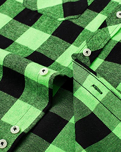 Image of Alimens & Gentle Men's Button Down Regular Fit Long Sleeve Plaid Flannel Casual Shirts