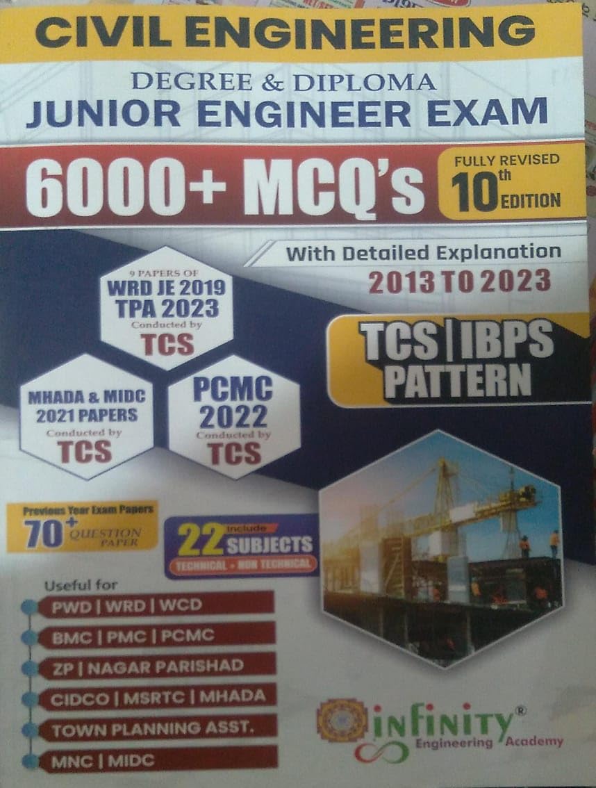 civil engineering 6000 mcqs tcs/ibps pattern degree and diploma by infinity academy 2023