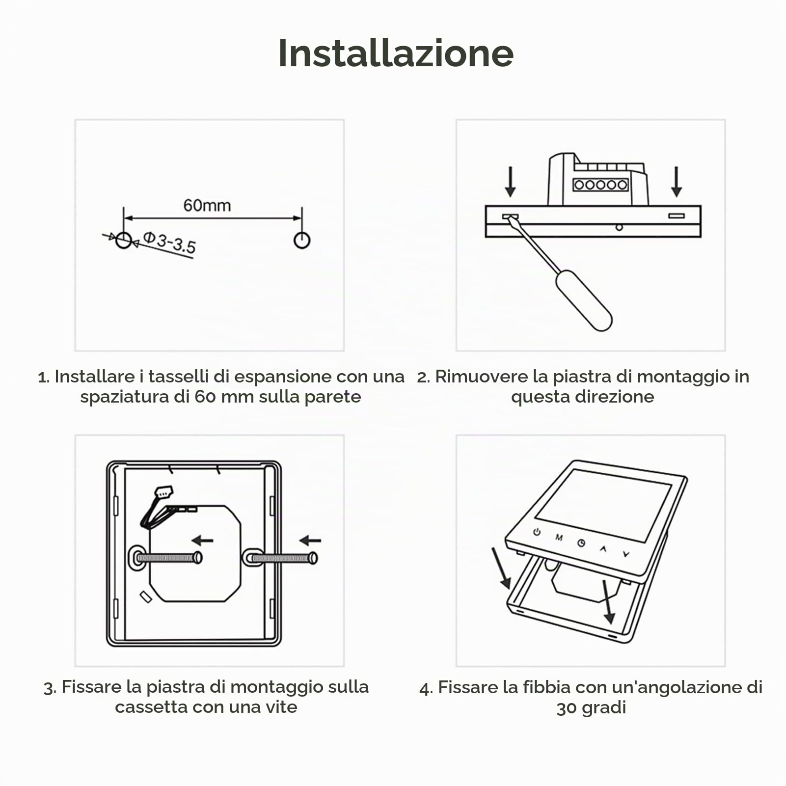 Regolatore di temperatura del termostato intelligente intelligente per impianti di riscaldamento dell'acqua Display LCD Pulsante a sfioramento Riscaldamento sotterraneo programmabile per l'home