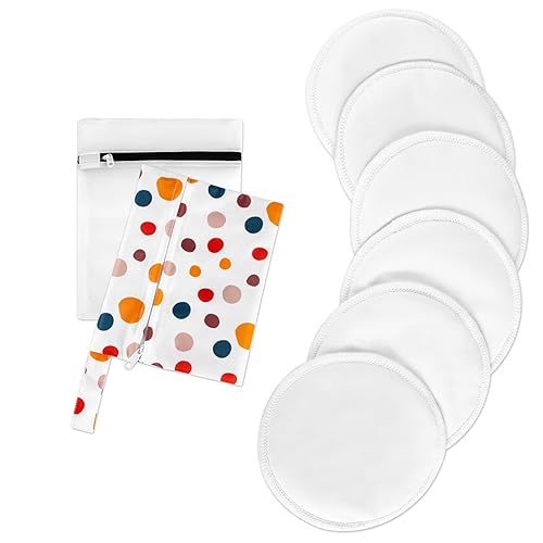 Almohadillas orgánicas para lactancia materna, paquete de 6 almohadillas posparto reutilizables y lavables para lactancia materna y maternidad, con