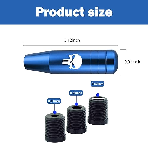 Miniatura 2 de Jawmoy 1 perilla de transmisión de automóvil, manija de palanca de cambio de metal de mano pesada de 5.11 x 1.37 pulgadas, accesorios decorativos