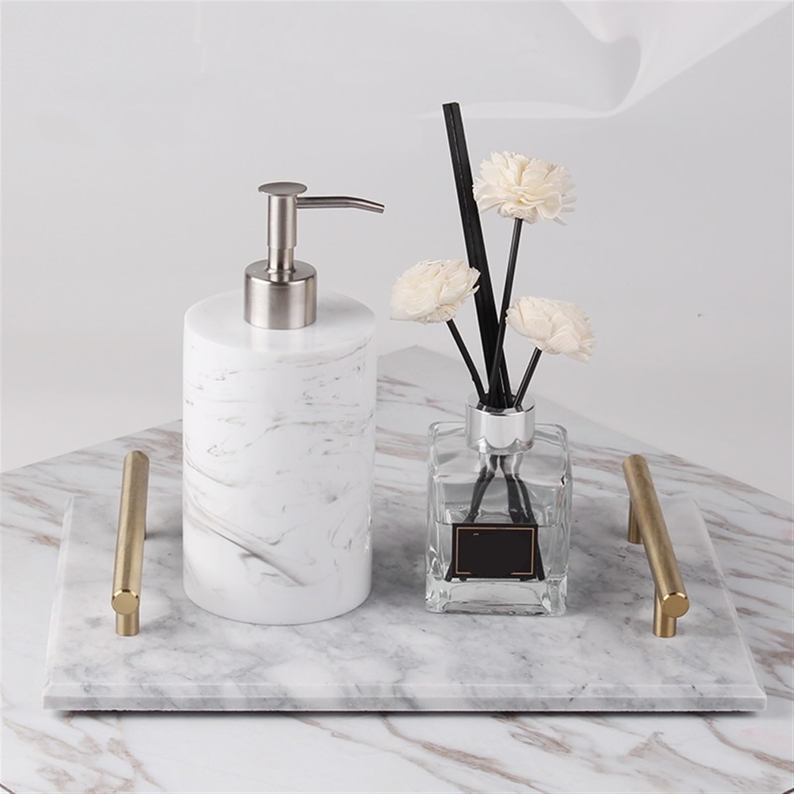 Amazon｜ハンドソープディスペンサー 大理石スタイルの樹脂ソープ