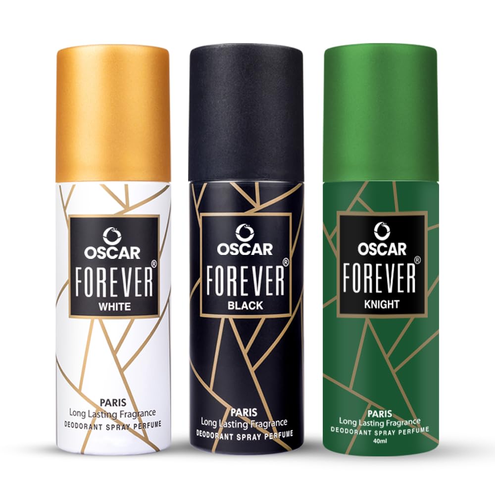 Oscar Forever White, Forever Black and Forever Knight Nano Travel Size Pack Deo | Deodorant Body Spray | Long Lasting Fragrance - For Men (40ml X 3)-image-7