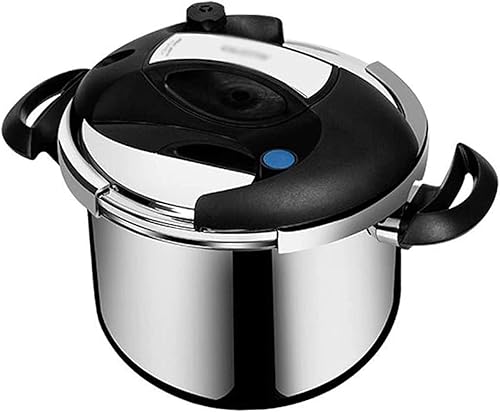 Olla a presión de acero inoxidable, olla a presión a prueba de explosiones con válvula de seguridad autobloqueante, tapa visible, estufa de gas