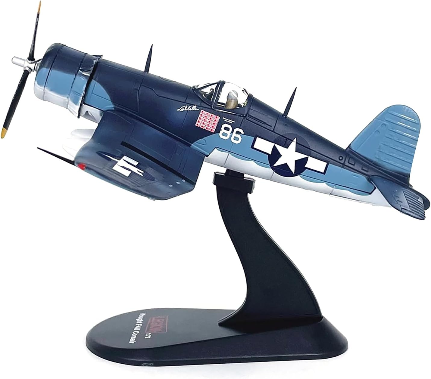 Alloy WWII USMC F4U Fighter VMF-214 White 86 Model 1:72 Scale, Alloy Aircraft Toy for Collection Displaying new