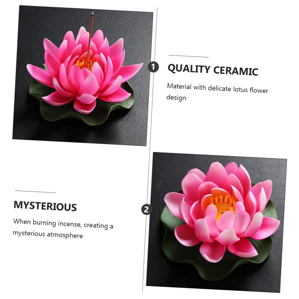 Porta Bastoncini di Incenso a Fiore di Loto in Ceramica Rosa