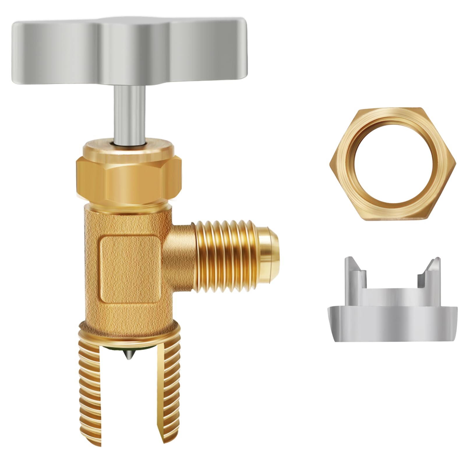 FANOVO Piercing Valve for Refrigerator, Line Piercing Valve, Universal Bullet Piercing Valve, Refrigerator Tap Valve Set-Line Tap Valve, for 3/16", 1/4", 5/16", 3/8" Outside Diameter Refrigerator Tube