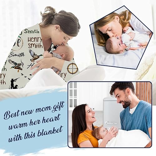 Miniatura 8 de DIZZY Manta de bebé personalizada con nombres, manta de caza de patos, manta de bebé de pato personalizada, manta de bebé de aves acuáticas, manta