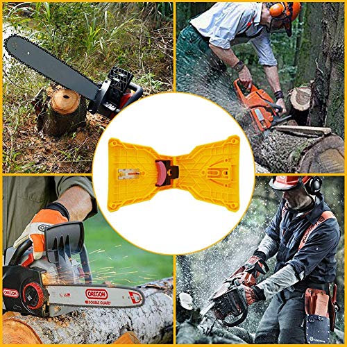 Blobabe Chainsaw Sharpener, Portable Chain Saw Blade Sharpener Chainsaw Teeth Sharpener Kit Universal Sharpening Stone Grinder Tools for 14/16/18/20 Inch Two Holes Chain Saw Bar