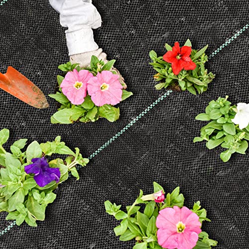 3.3Ftx100Ft Weed Barrier Landscape Fabric Heavy Duty,3.5Oz Premium Heavy-Duty Gardening Weed Control Mat,Ground Cover For Gardening, Farming With 30 U-Shaped Securing Pegs+30 Gasket（2 Pack 3.3X50Ft） #TOP6