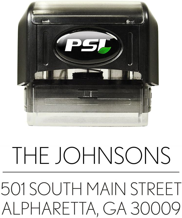 Address Stamp - Self Inking Return Address Stamper with Black Ink - Sleek Contemporary Design