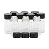 Unxuey 10pcs Mini Clear 5ml 16 Oz Glass Vials with Scale Sample Black Screw Cap Graduated Bottles Transparent Lab Travel Container