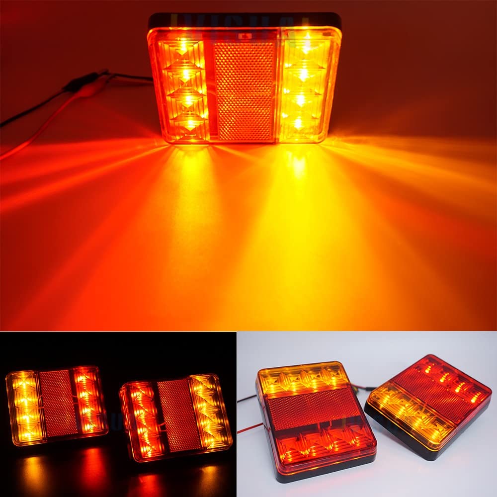 Led Achterlicht 2 STUKS 12 V 24 V Trailer Achterlichten Vrachtwagen Rem Achterzijde Waterdichte Lamp Indicator Richtingaanwijzer Voor Truck Caravan Van Boot (Kleur : 12V