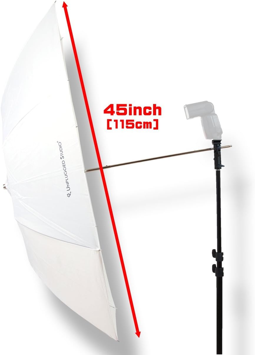 UNPLUGGED STUDIO 45" Collapsible Translucent Shoot-Through Umbrella for Studio Flash and Speedlite Lighting - UN-035