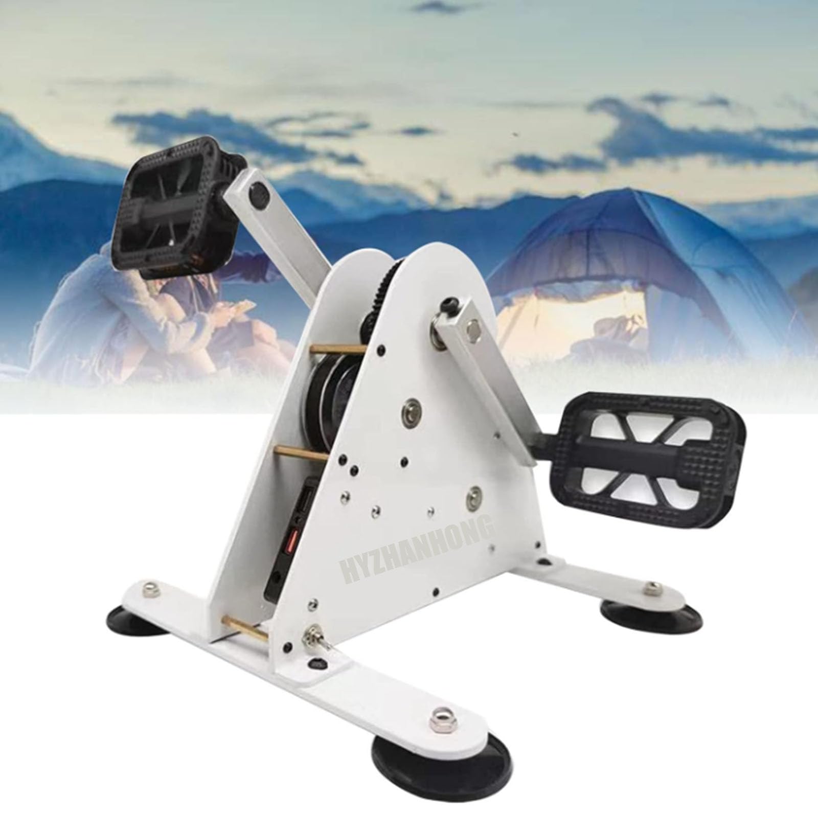 Generatore di Pedali Portatile ad Alta Potenza da 50 W con Display Digitale e Luce a LED, generatore di Emergenza e Ricarica USB per Campeggio all'aperto in Famiglia