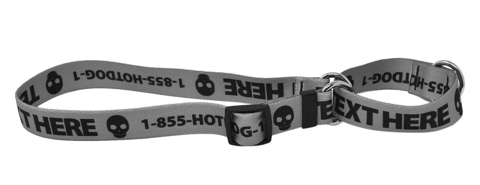 Custom Personalized Martingale Dog Collar, Heather Grey, Small